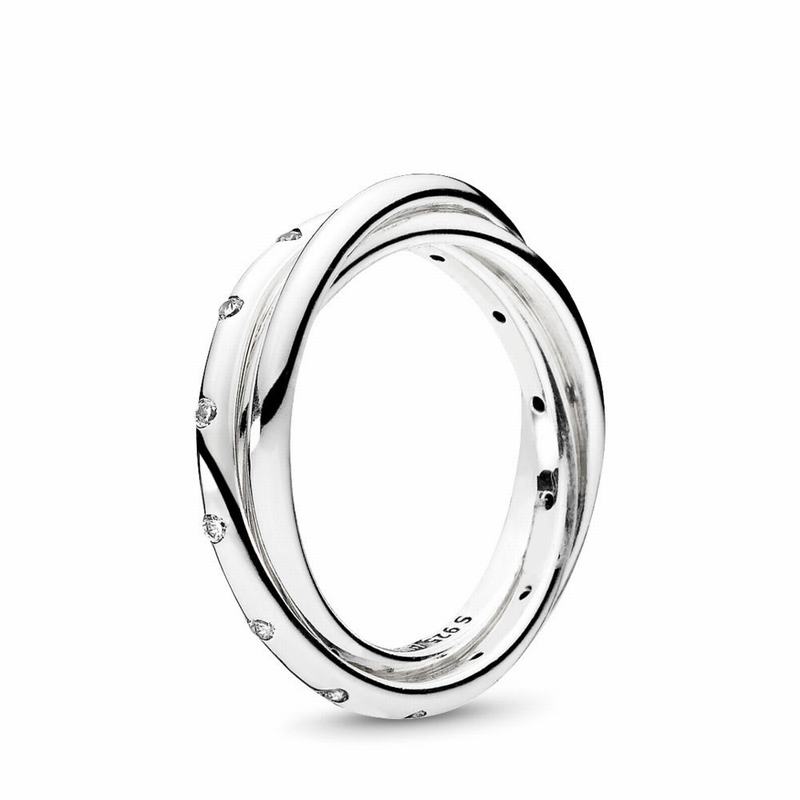 Pandora Swirling Symmetry Stackable Ring Silver Egypt ZY9710438